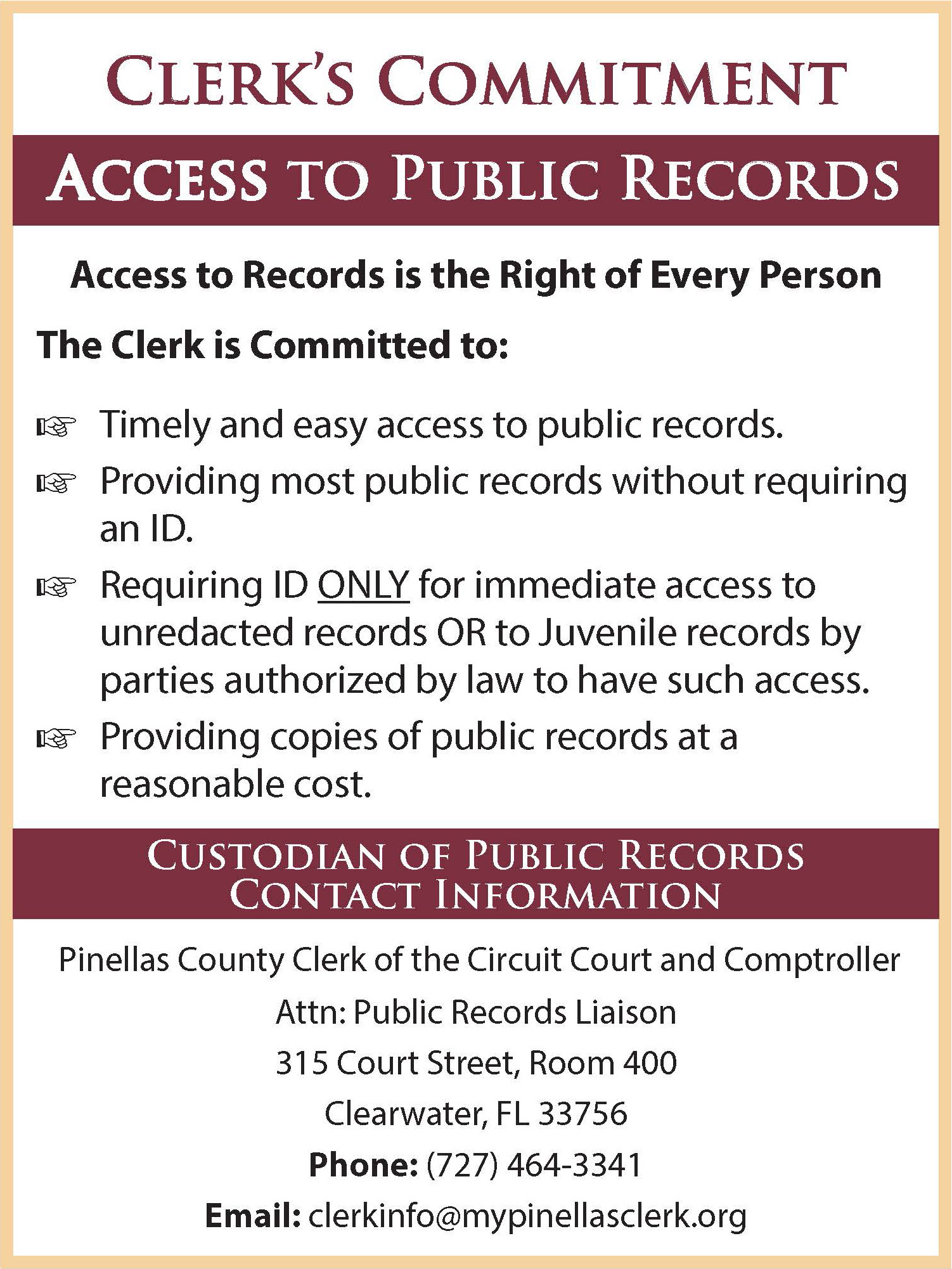 Pinellas Records Redirect Page